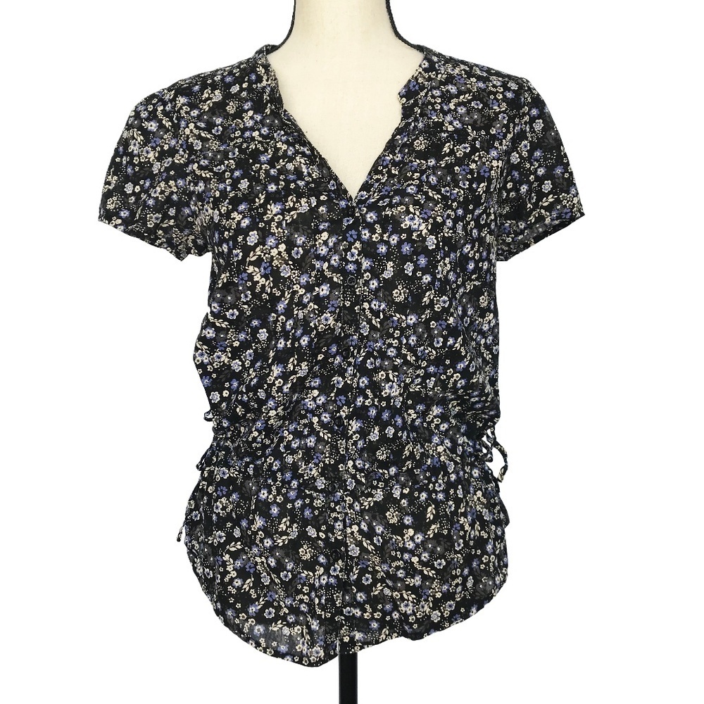 💙 5 for $25 - Sonoma Black & Blue Floral Blouse